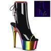 Pleaser - ADORE1018RC02 Bottes de plateforme, Pole dance chaussures - Noir/Arc En Ciel Product image